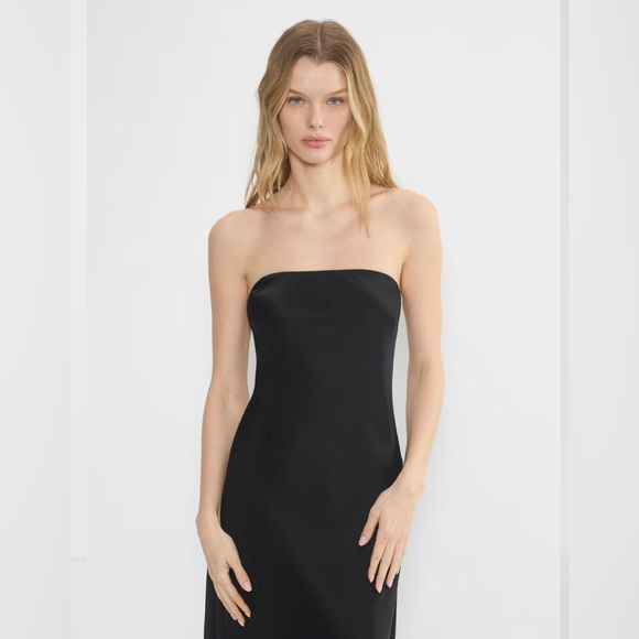 Ten Aritzia Exclusive Satin Strapless Maxi Formal Evening Cocktail Dress Sz S - Picture 4 of 14